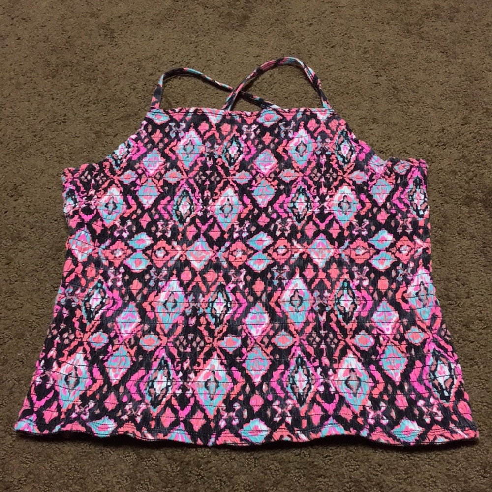 Justice tank Girls size 14 - 16 Justice criss cross tank top EUC - Like new
